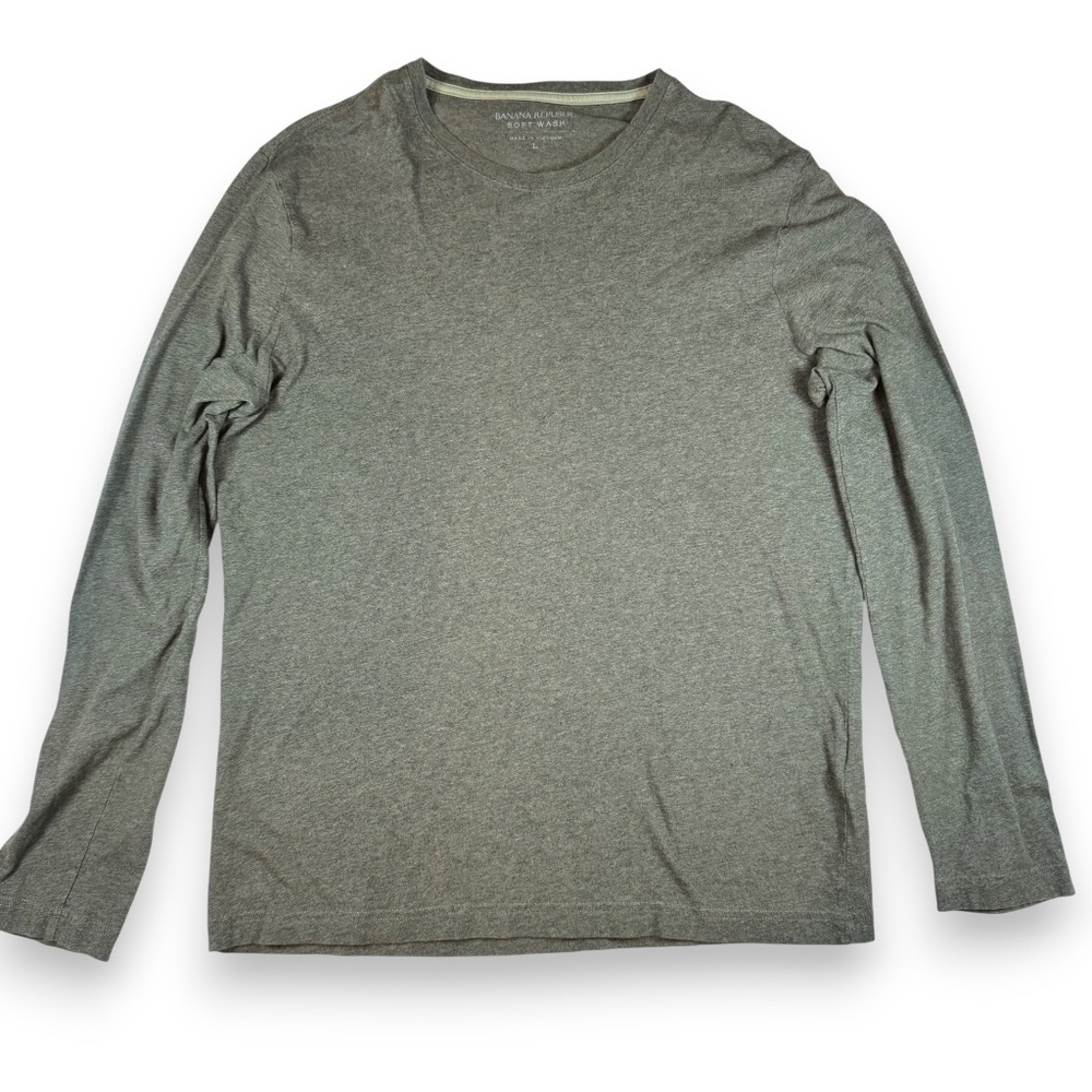 BANANA REPUBLIC Green Soft Wash Long Sleeve Crewneck Tee – Size L